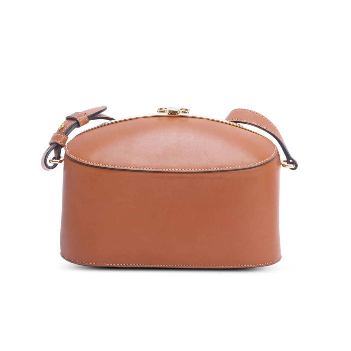 Celine 2021 Brown Natural Calfskin Triomphe Lunch Box