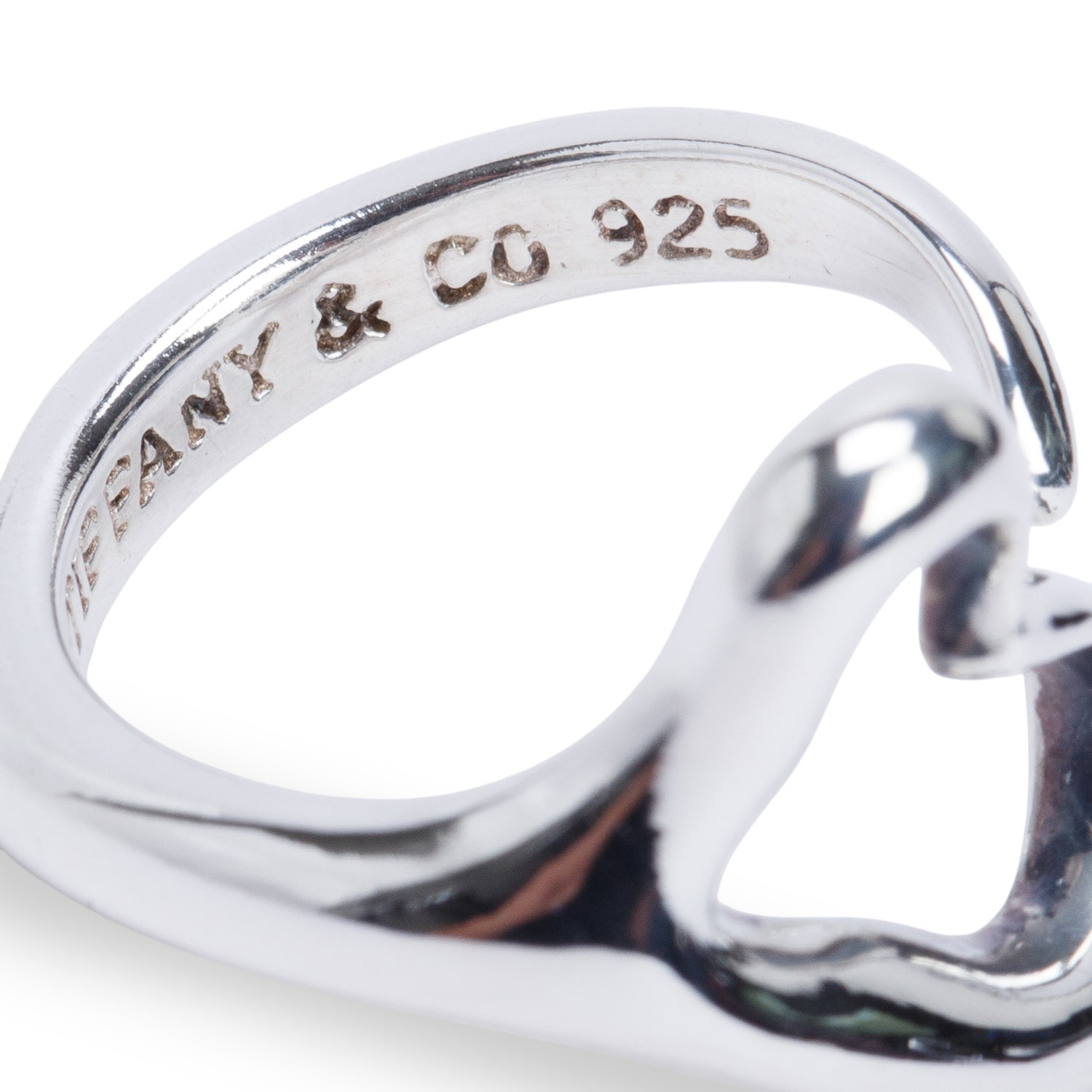 Tiffany & Co. Elsa Peretti Sterling Silver Open Heart Ring, Size 5