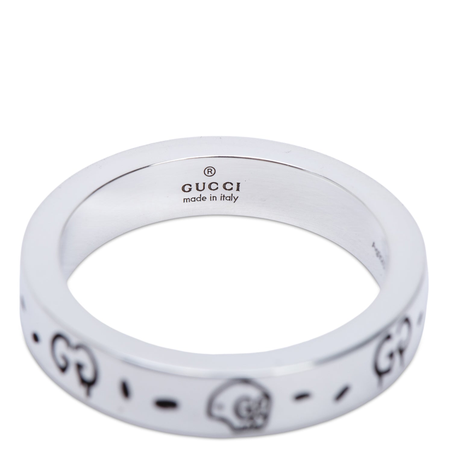 Gucci Sterling Silver Ghost Ring, Size 14 6.75