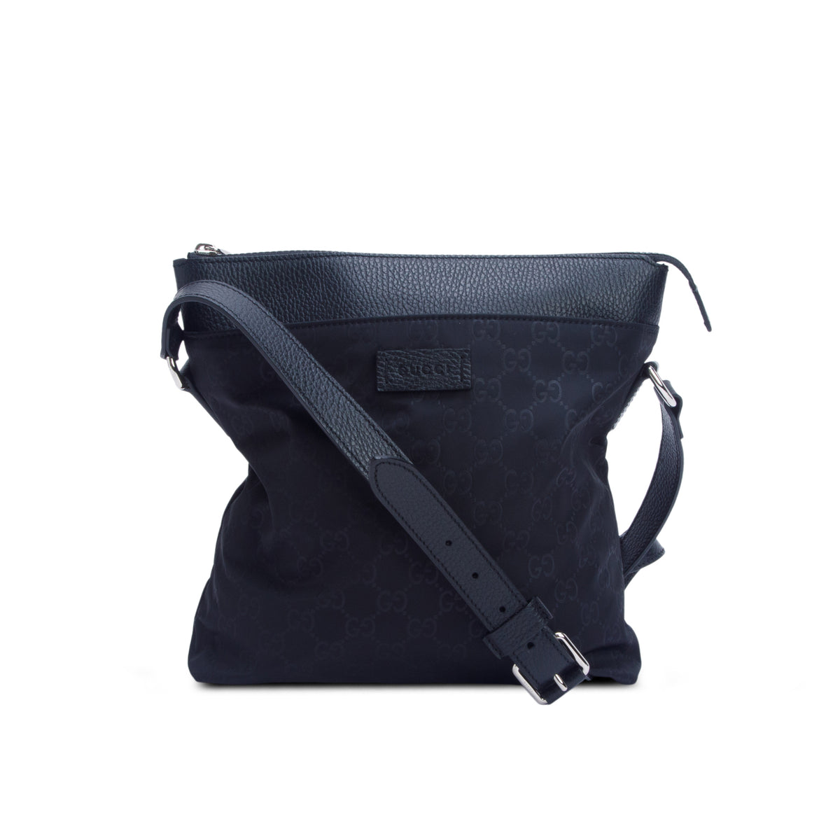 Gucci Black GG Supreme Nylon Messenger Bag