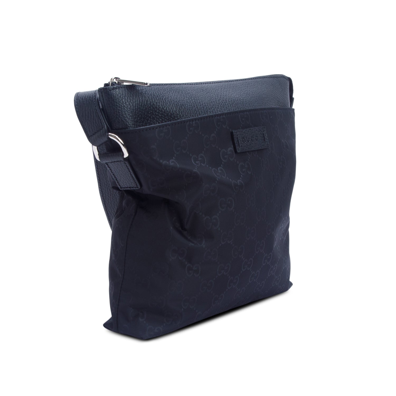 Gucci Black GG Supreme Nylon Messenger Bag
