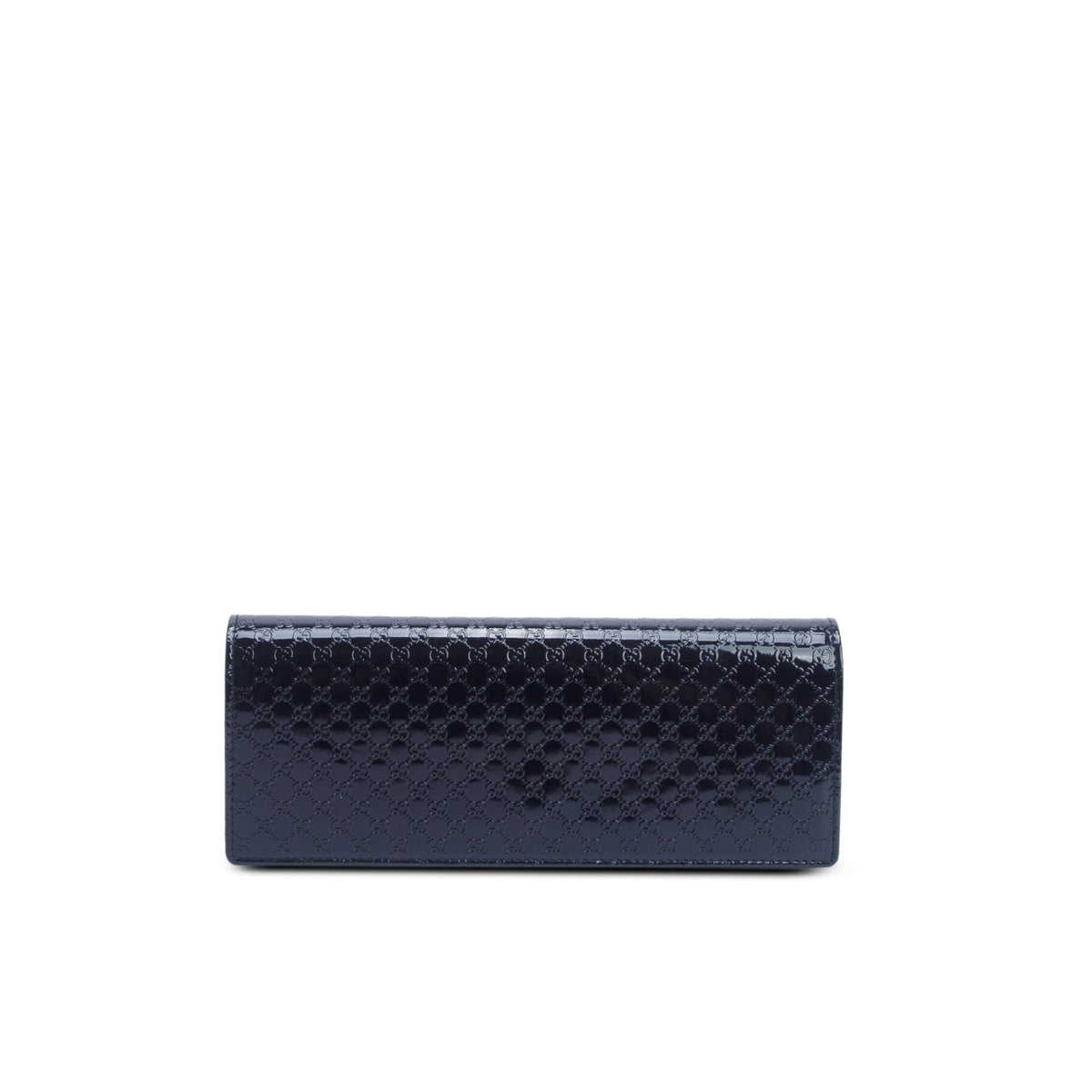 Gucci Black Patent Leather Signature Small Broadway Clutch