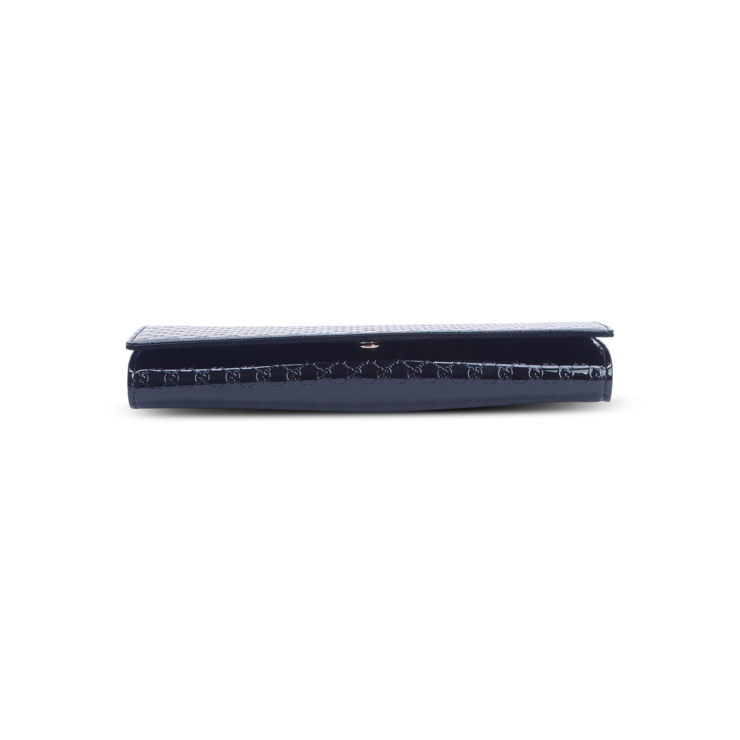 Gucci Black Patent Leather Signature Small Broadway Clutch