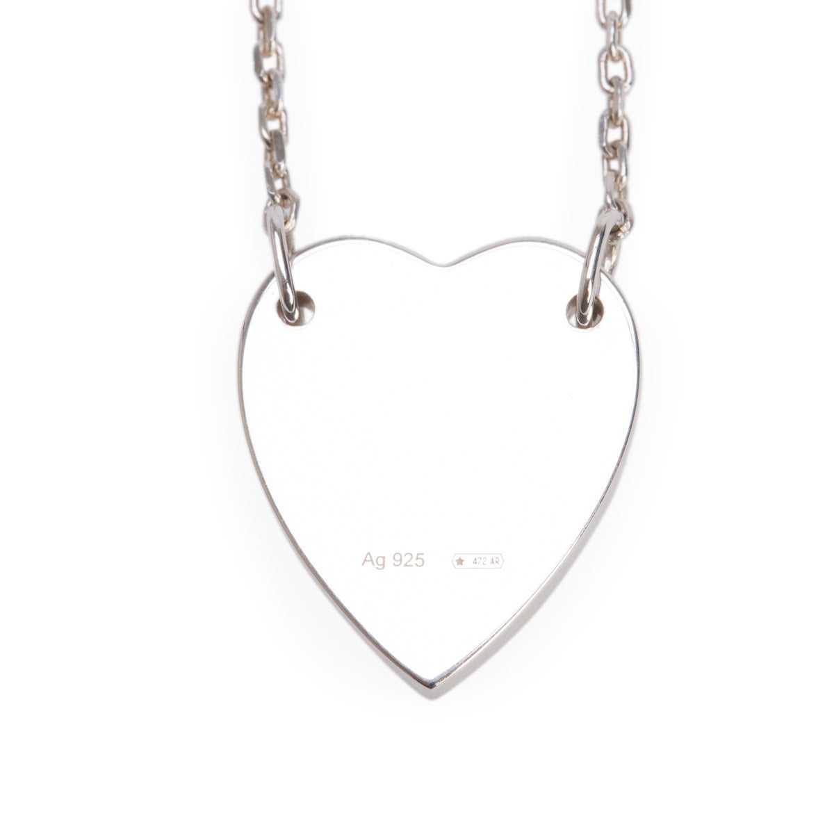 Gucci Sterling Silver Trademark Heart Pendant Necklace