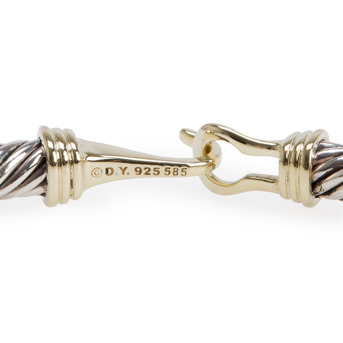 David Yurman Sterling Silver & 14k Yellow Gold Buckle Classic 5 MM Cable Bracelet