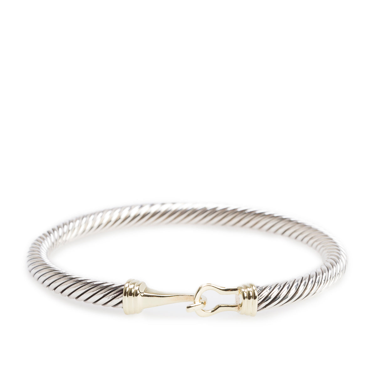 David Yurman Sterling Silver & 14k Yellow Gold Buckle Classic 5 MM Cable Bracelet