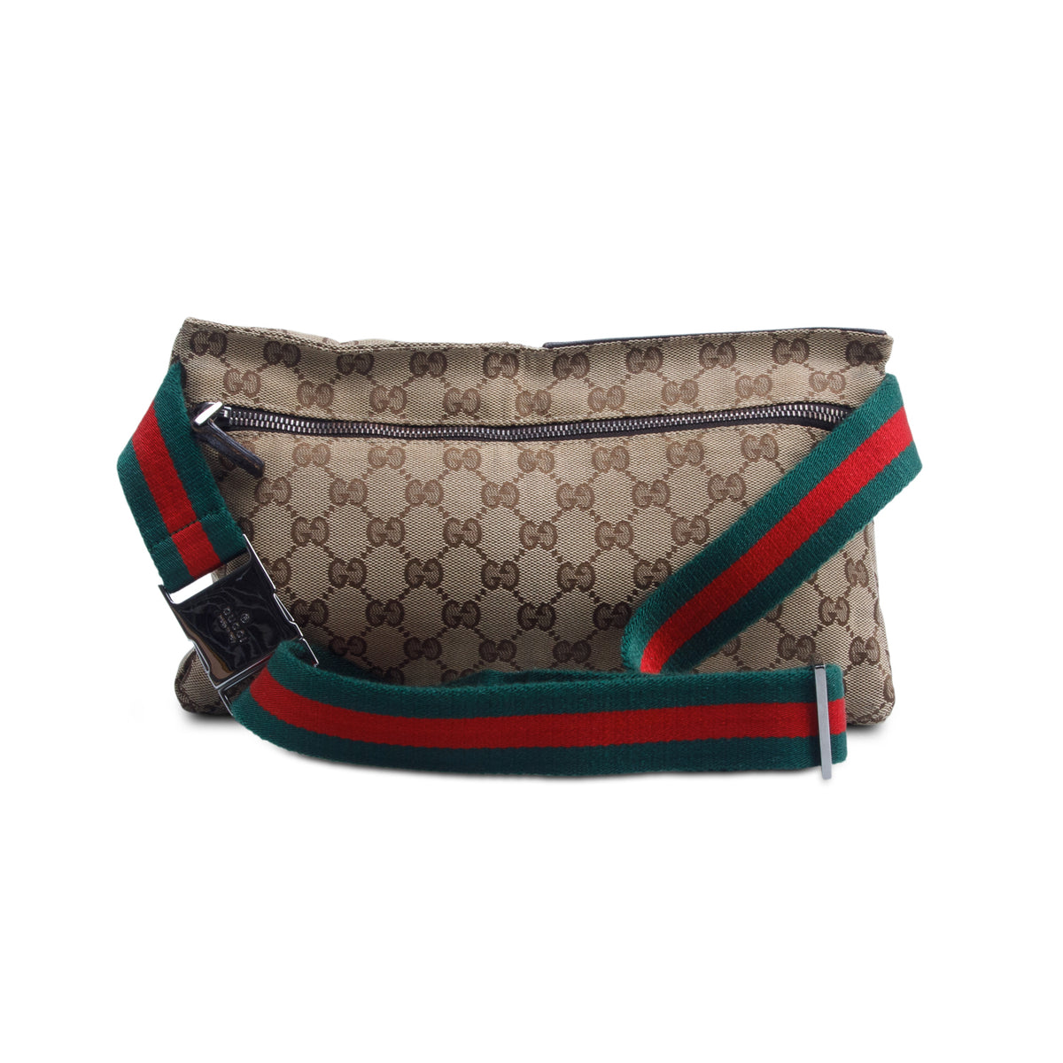 Gucci Brown Monogram Web Belt Bag
