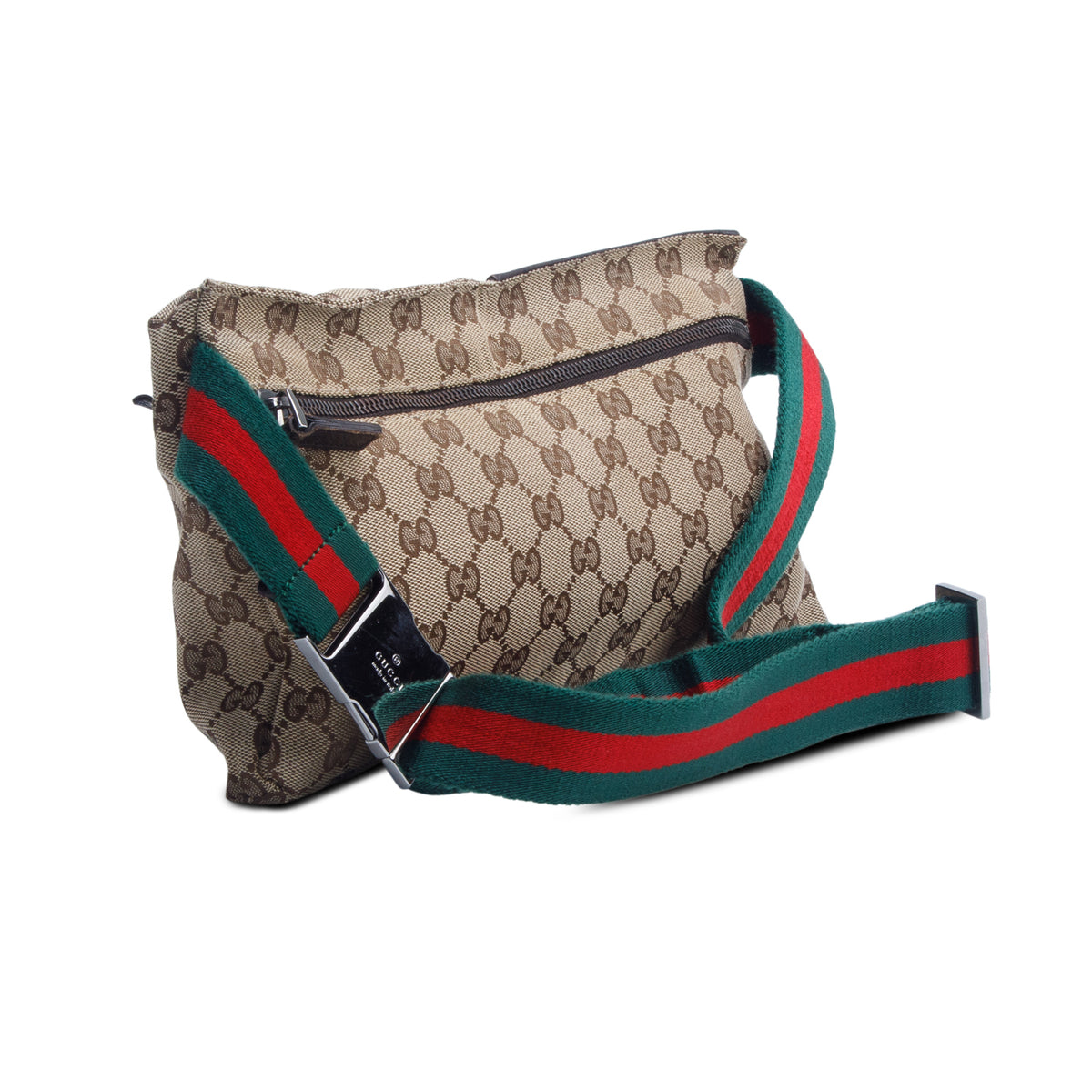 Gucci Brown Monogram Web Belt Bag
