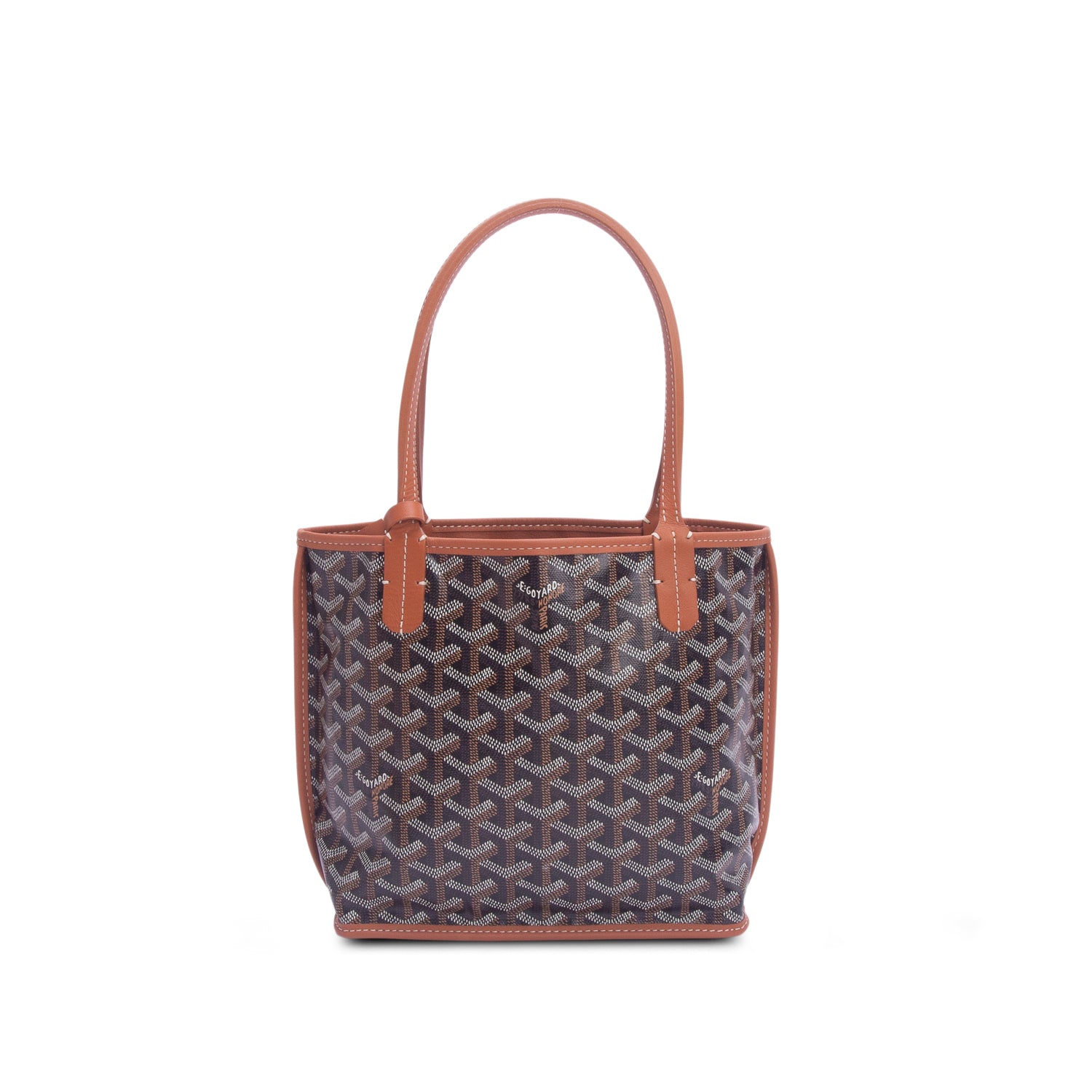 Goyard 2025 Brown Monogram Reversible Mini Anjou w/ Pouch
