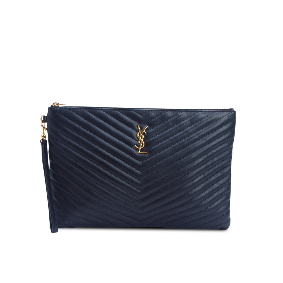 Saint Laurent Black Lambskin Cassandre Matelasse Document Holder