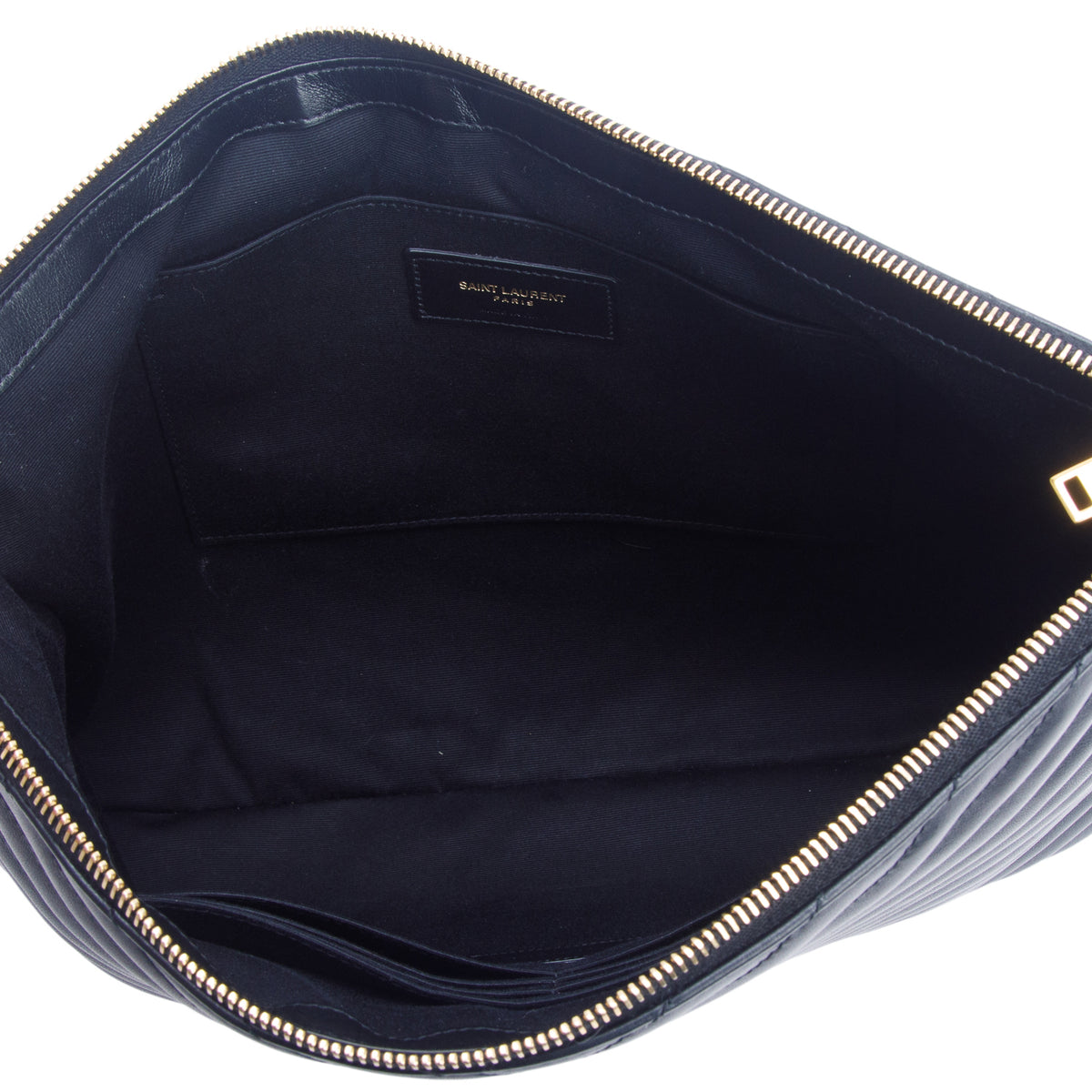 Saint Laurent Black Lambskin Cassandre Matelasse Document Holder