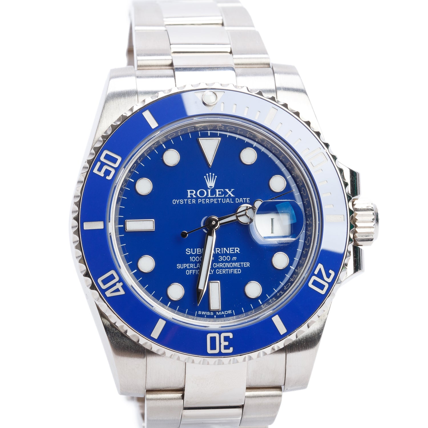 Rolex 2020 18k White Gold Submariner Date 'Smurf' 41 MM Automatic Watch Blue Dial 116619LB w/ Box & Papers