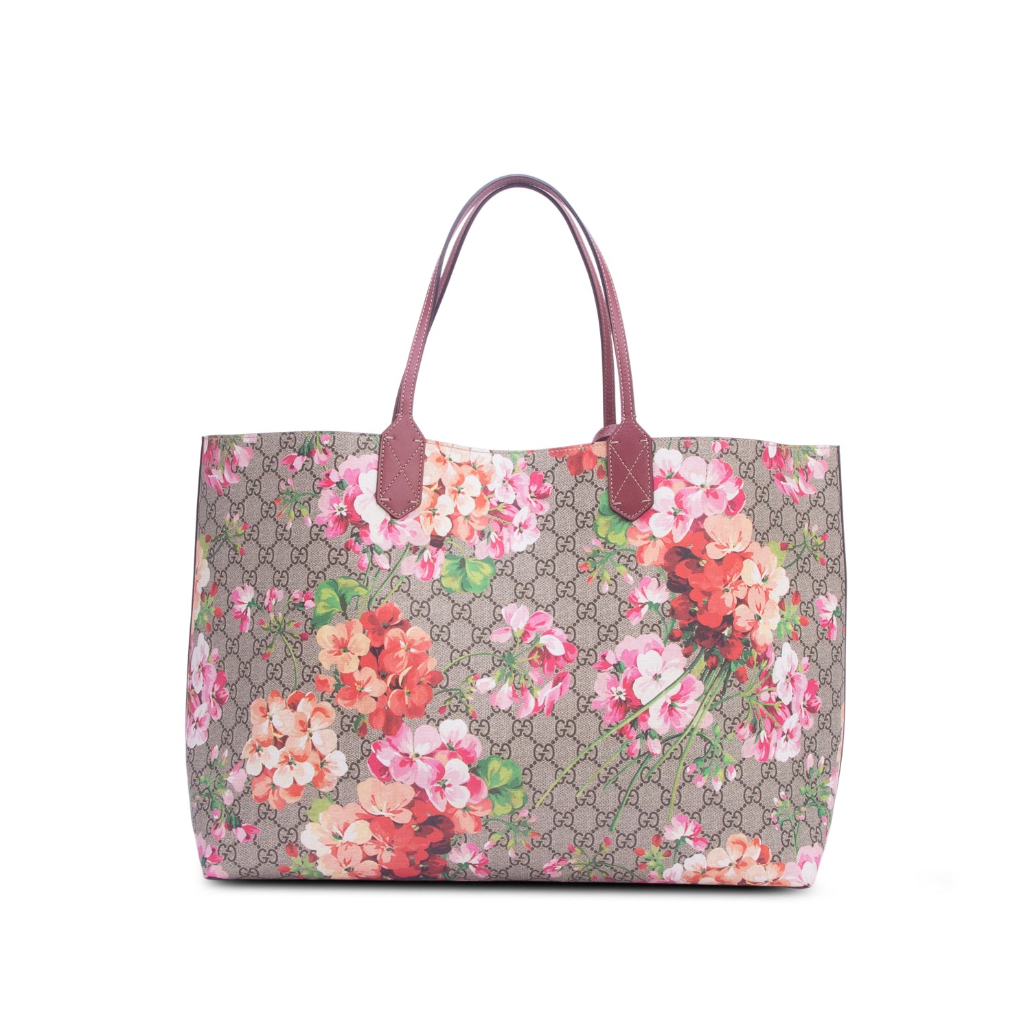 Gucci GG Supreme Monogram Blooms Medium Reversible Tote