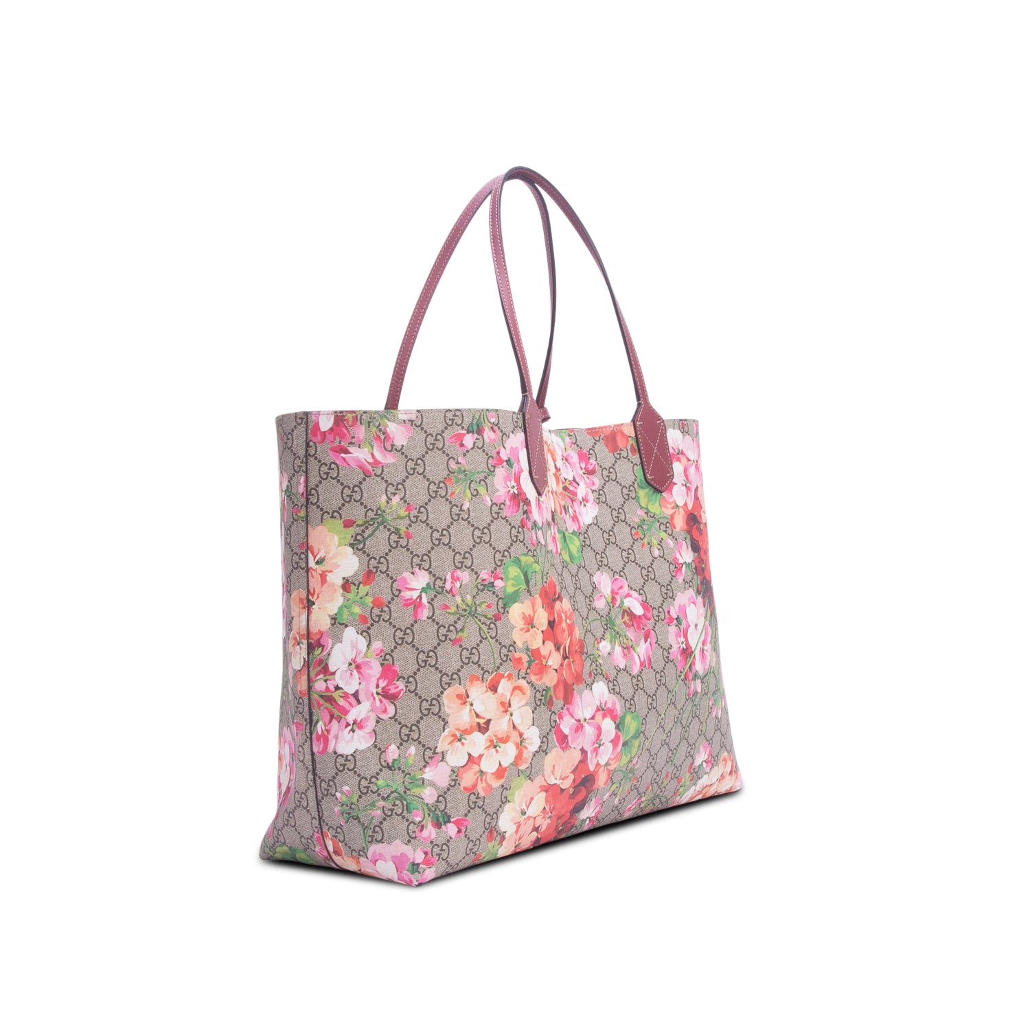 Gucci GG Supreme Monogram Blooms Medium Reversible Tote