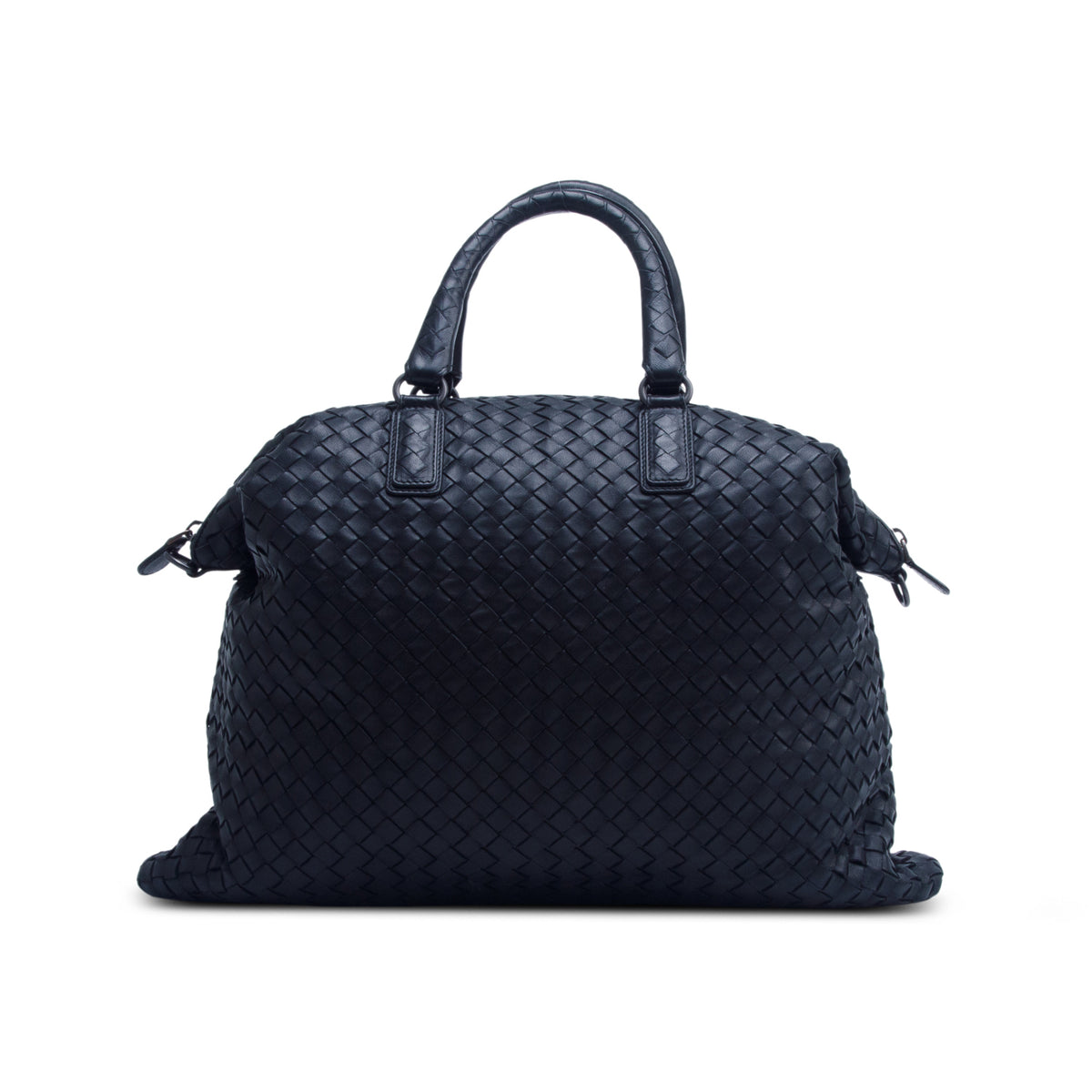 Bottega Veneta Black Nappa Intrecciato Medium Convertible Tote w/ Strap