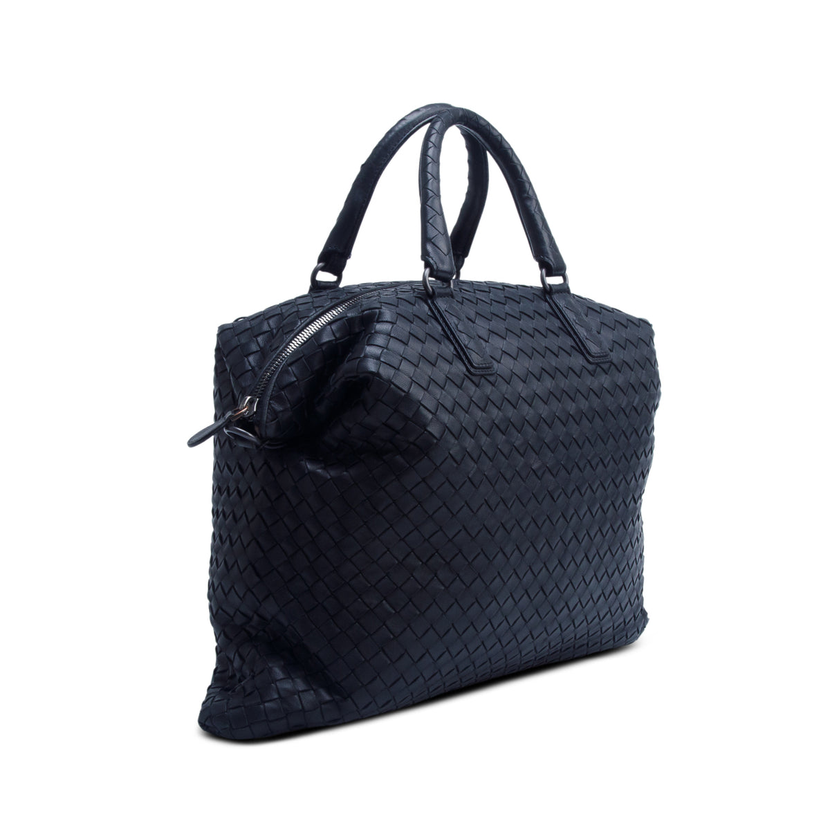 Bottega Veneta Black Nappa Intrecciato Medium Convertible Tote w/ Strap