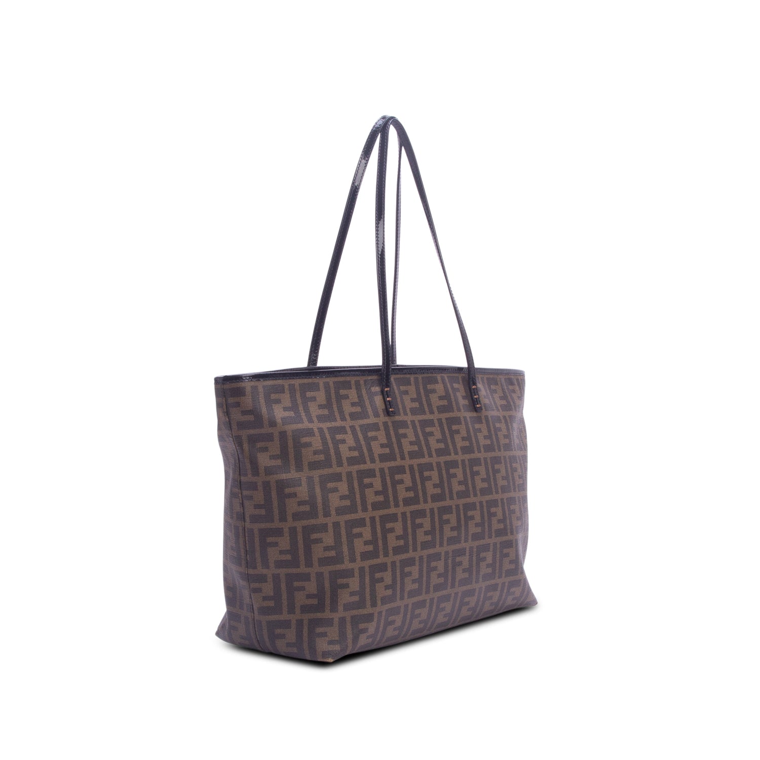 Fendi Zucca Spalmati Patent Baguette Print Medium Roll Tote