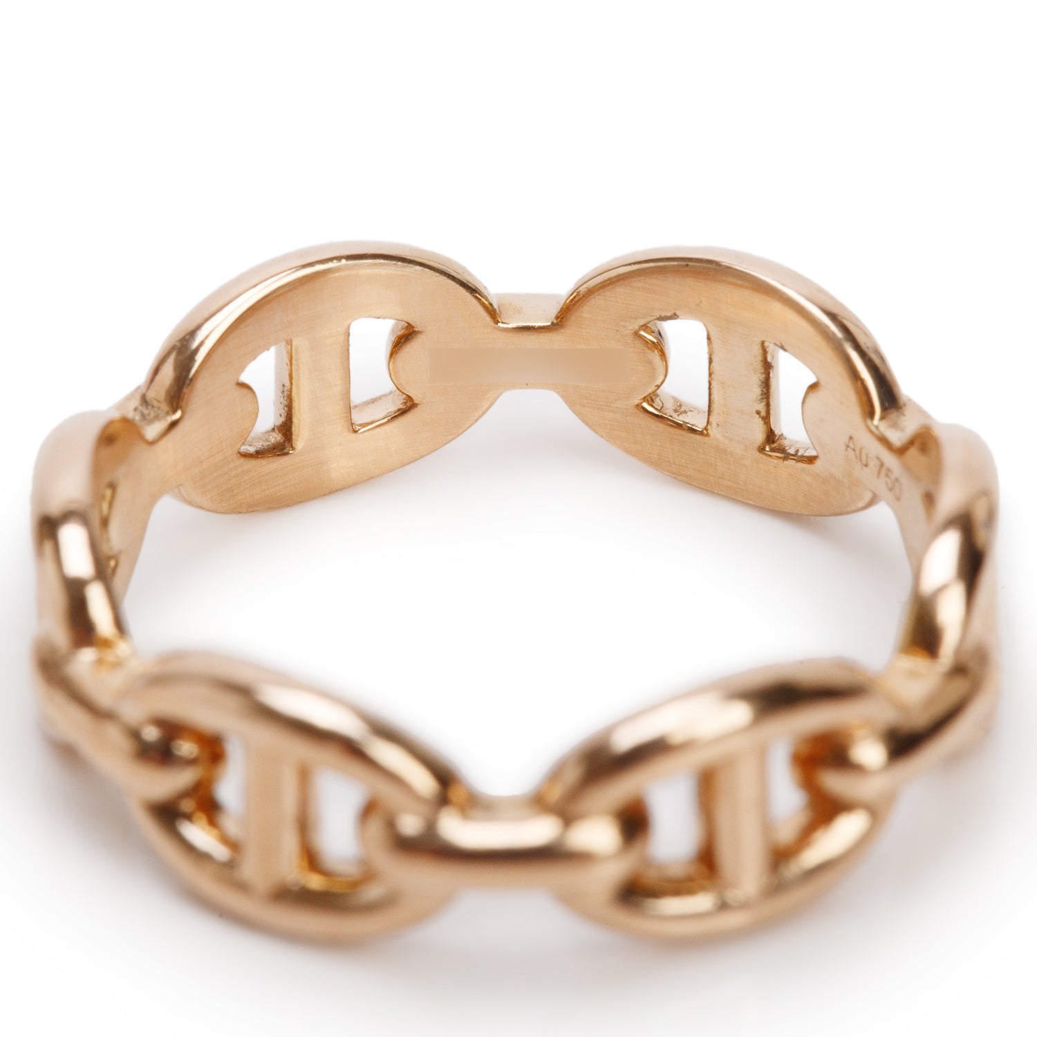Hermes 2022 18k Rose Gold Chaine D'Ancre Enchainee Ring, Small Model, Size 52 6 w/ Box & Receipt