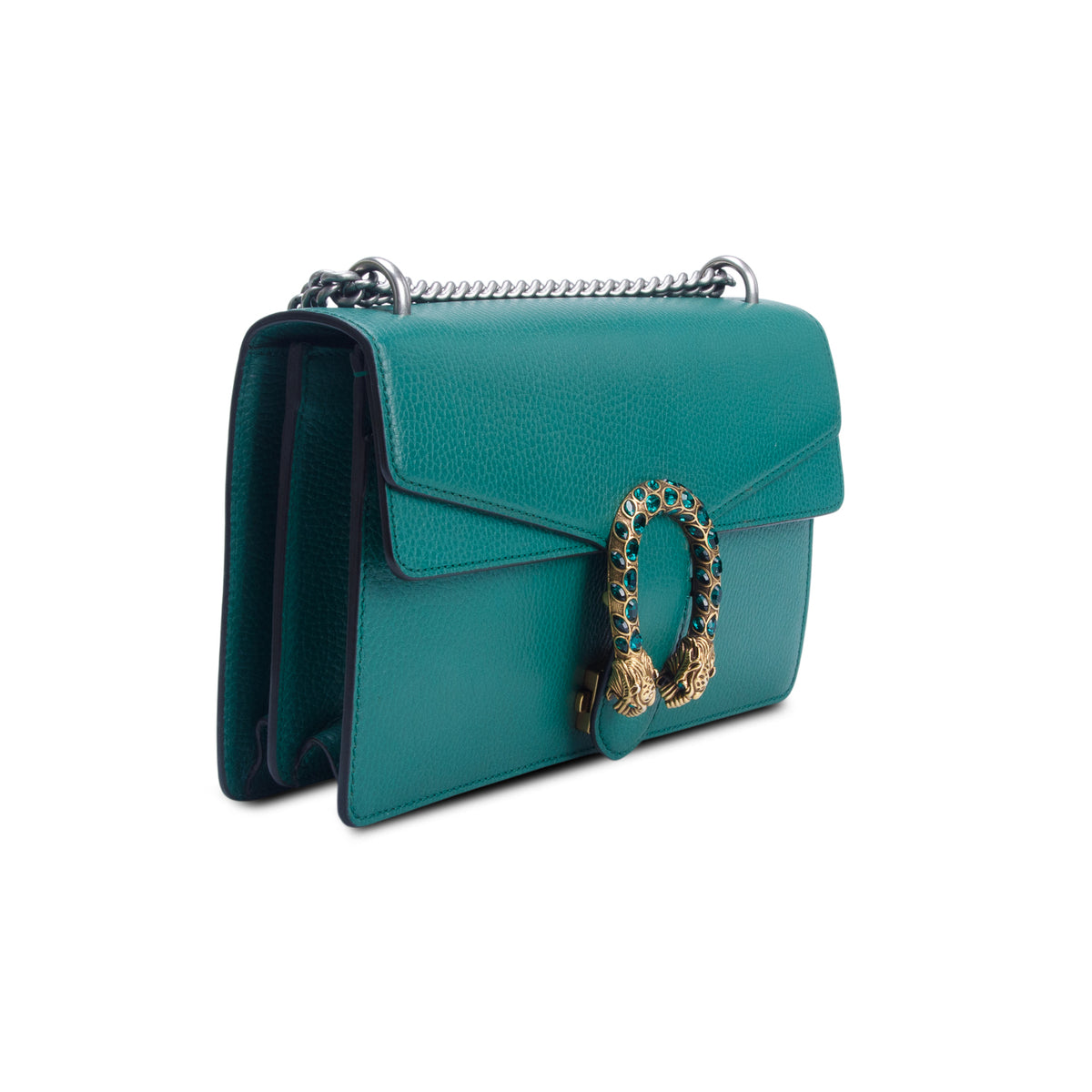Gucci Green Pebbled Calfskin Small Dionysus Shoulder Bag w/ Box
