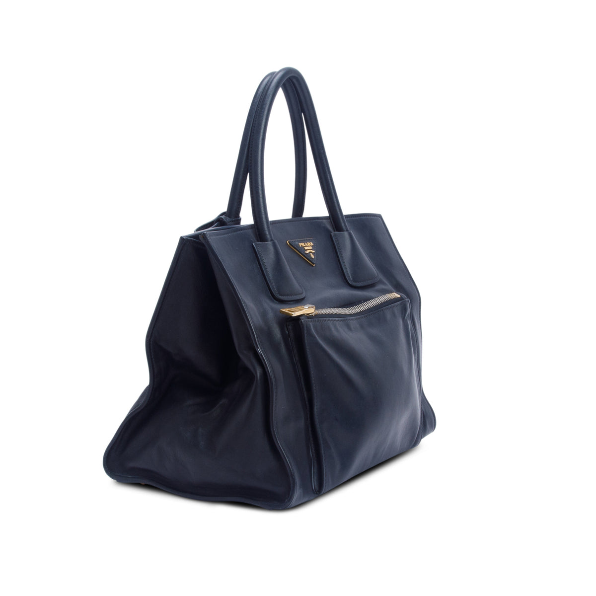 Prada Black City Calf Front Pocket Tote