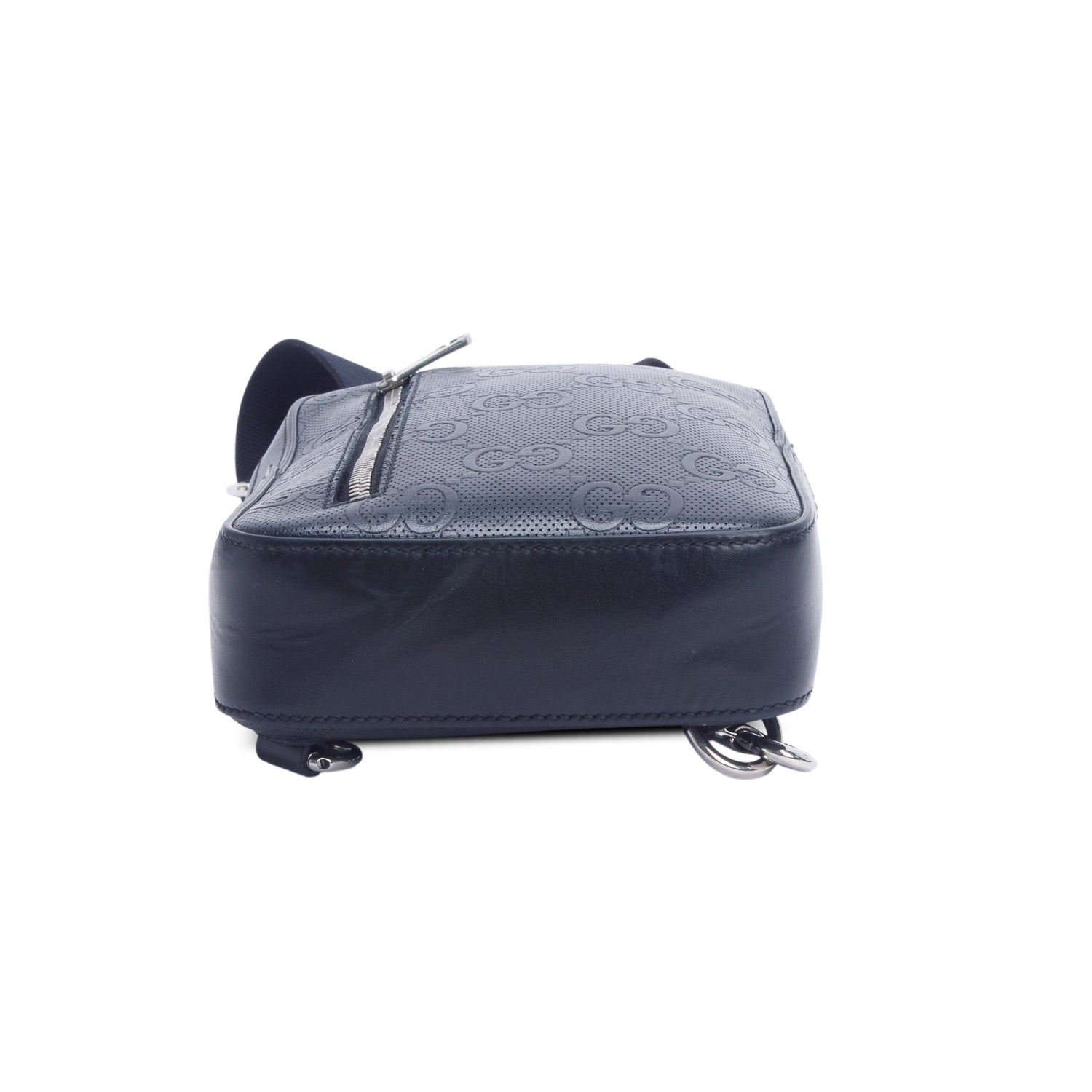 Gucci Black Calfskin GG Tennis Embossed Sling Bag