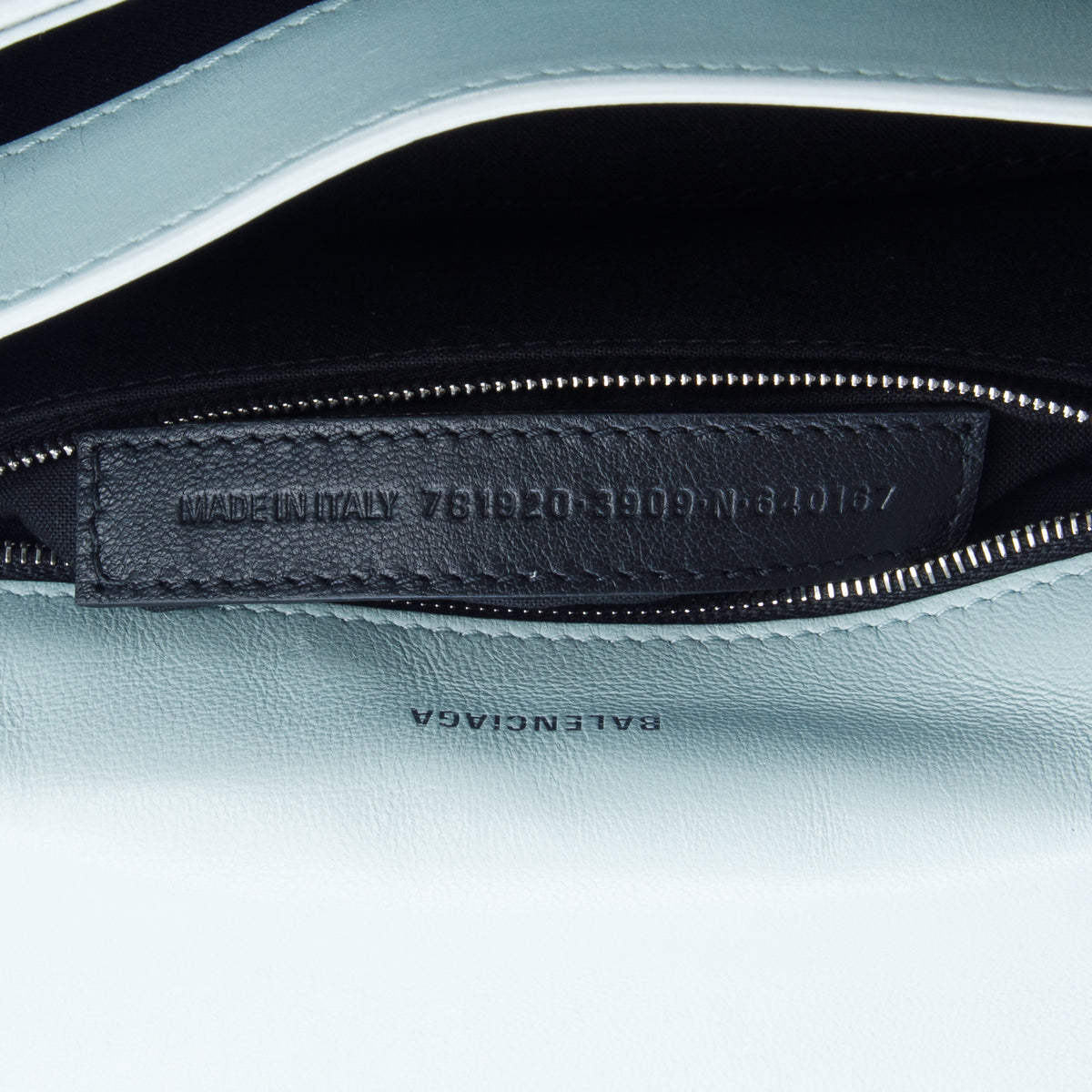 Balenciaga Blue Crushed Calfskin Quilted Small Crush Chain Bag