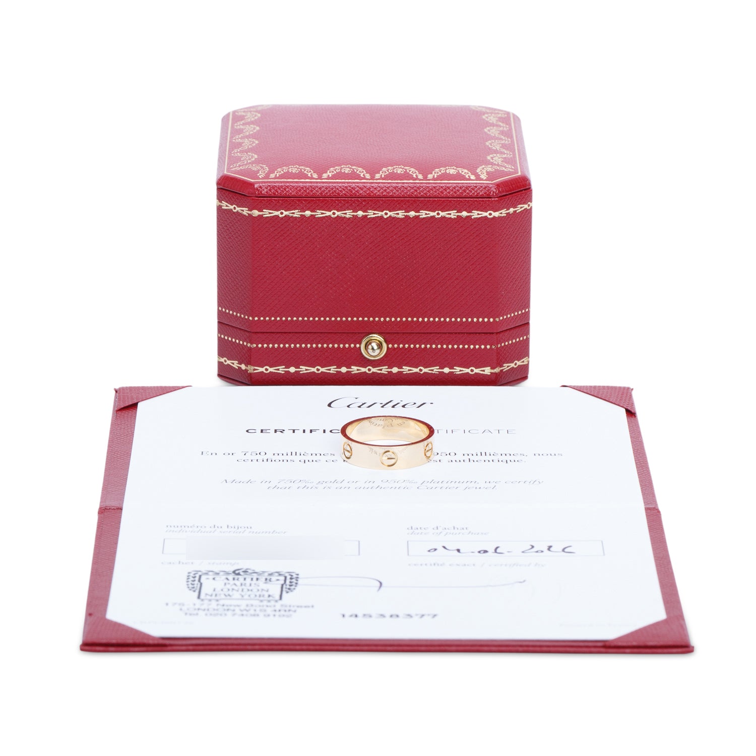 Cartier 2026 18k Yellow Gold 5.5 MM Love Ring, Classic Model, Size 59 8.75 w/ Box, Receipt & Certificate
