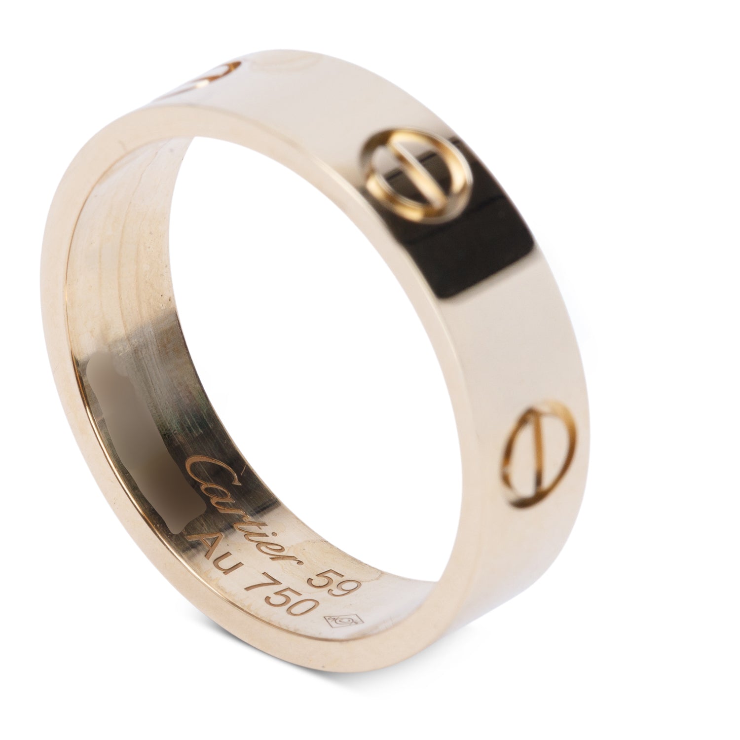 Cartier 2026 18k Yellow Gold 5.5 MM Love Ring, Classic Model, Size 59 8.75 w/ Box, Receipt & Certificate