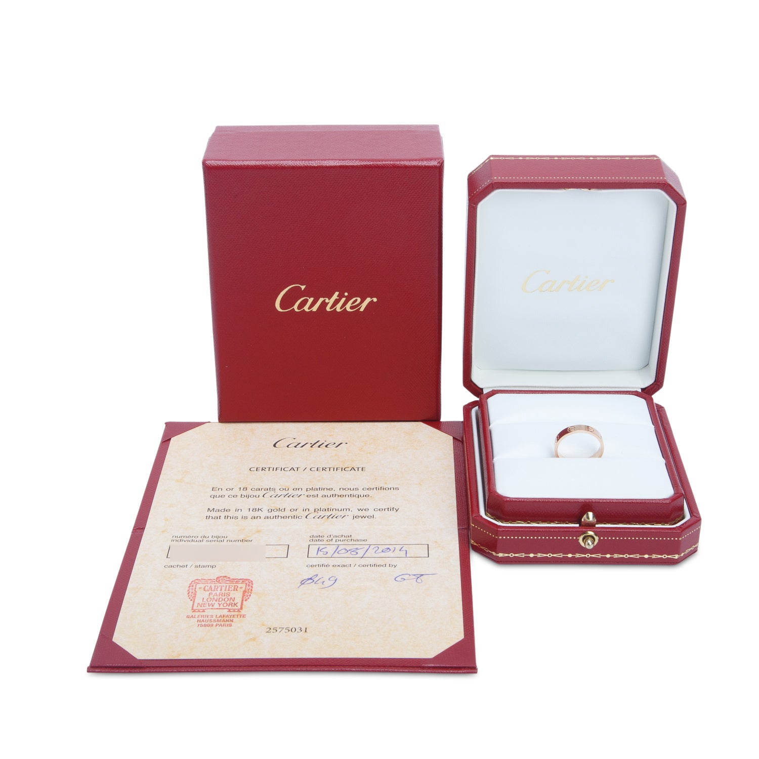 Cartier 18k Rose Gold 3.6 MM Love Wedding Band Ring, Size 49 4.75 w/ Box & Certificate