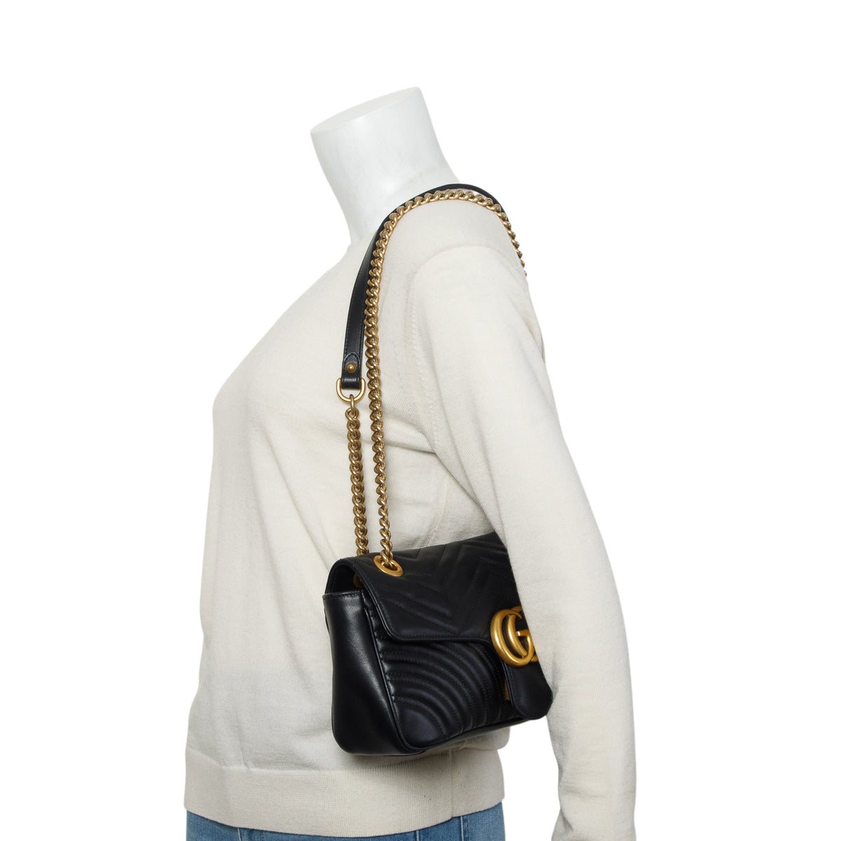 Gucci Black GG Marmont Matelasse Medium Shoulder Bag