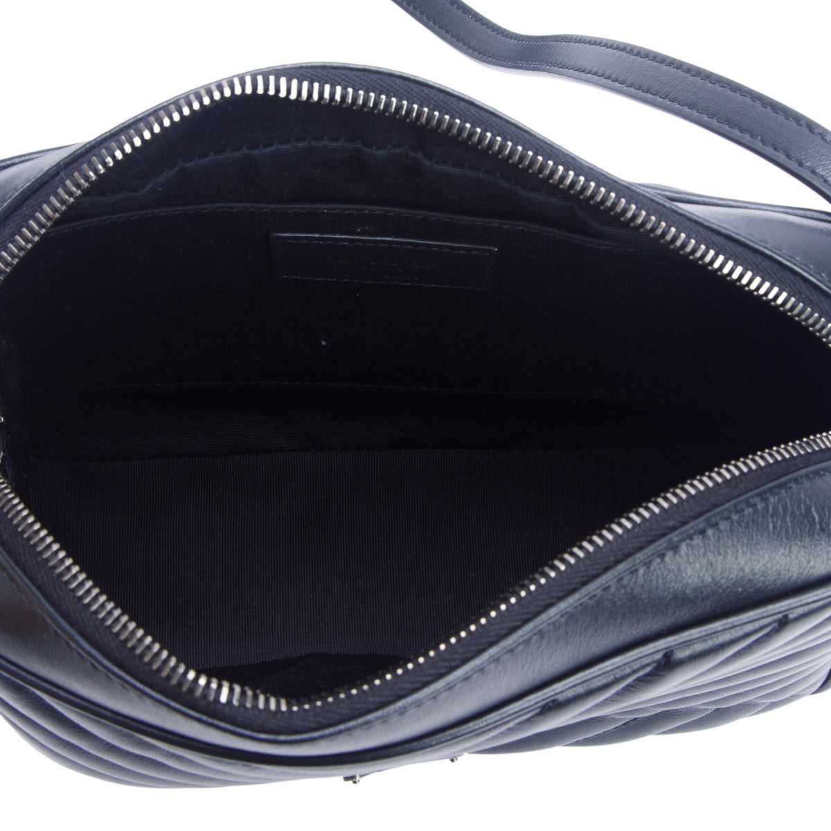 Saint Laurent 2022 Black Calfskin Matelasse Monogram Lou Camera Bag