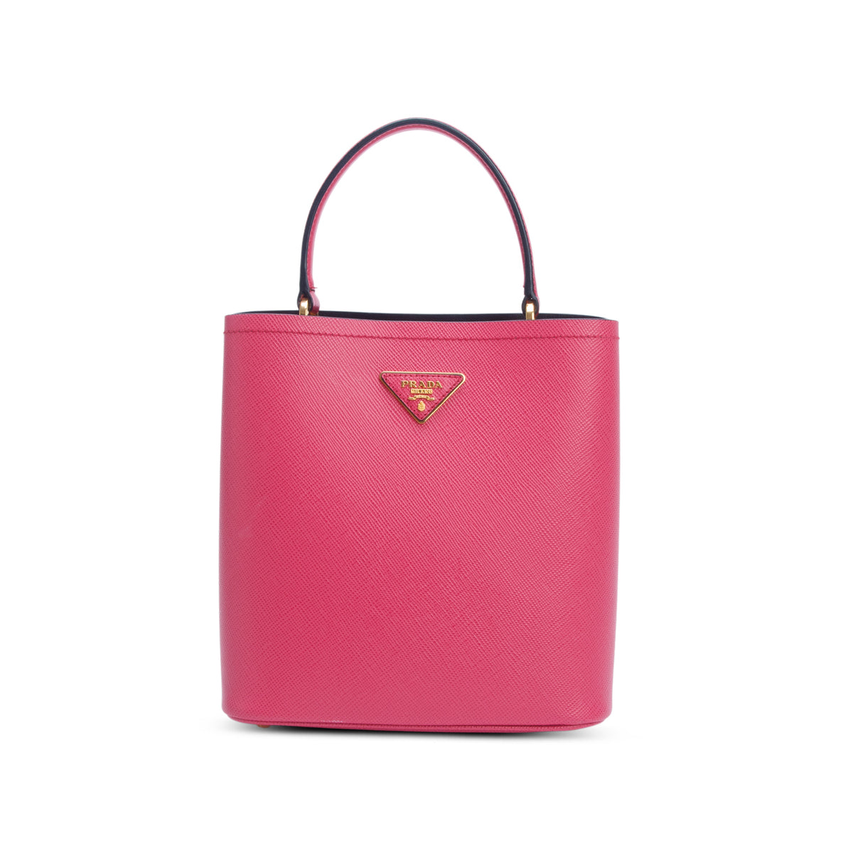 Prada Pink Saffiano Cuir Small Panier Bucket Bag w/ Strap