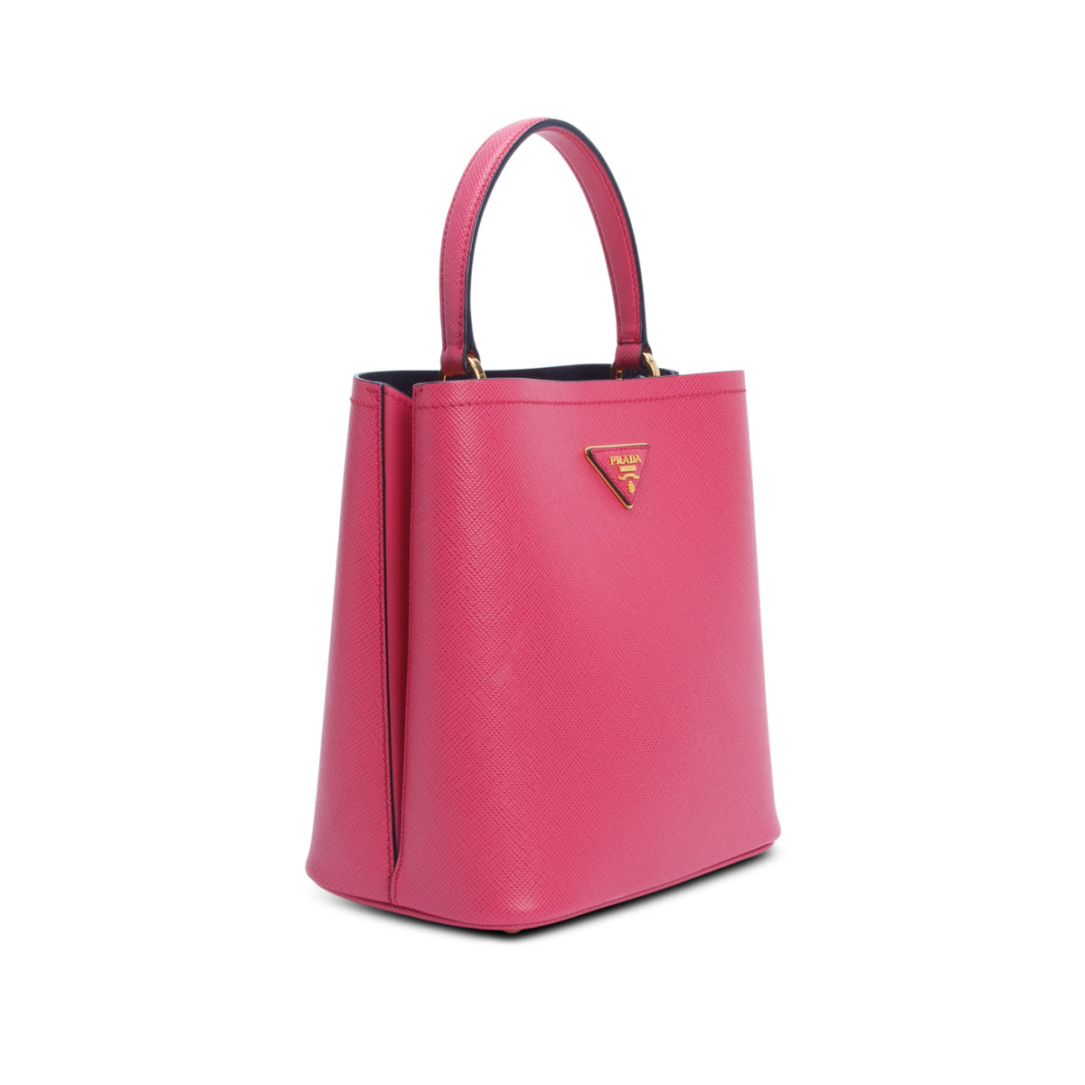 Prada Pink Saffiano Cuir Small Panier Bucket Bag w/ Strap