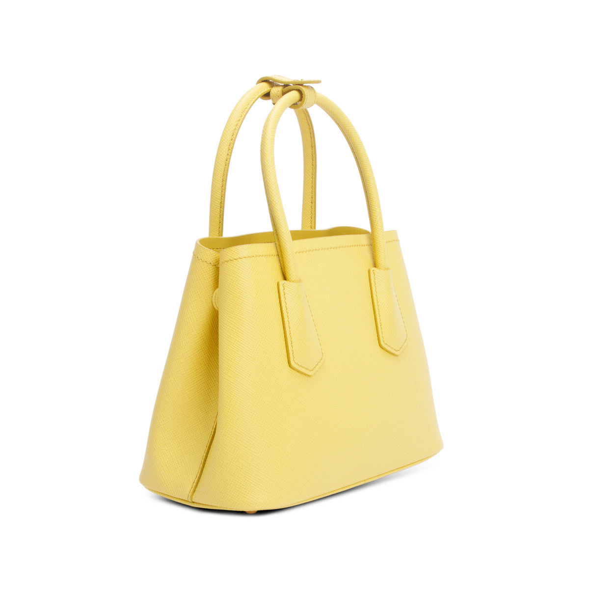 Prada Yellow Saffiano Cuir Top Handle Bag w/ Strap & Authenticity Card