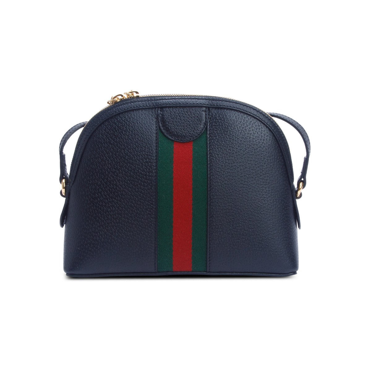 Gucci Black Dollar Calfskin Web Small Ophidia Dome Crossbody Bag