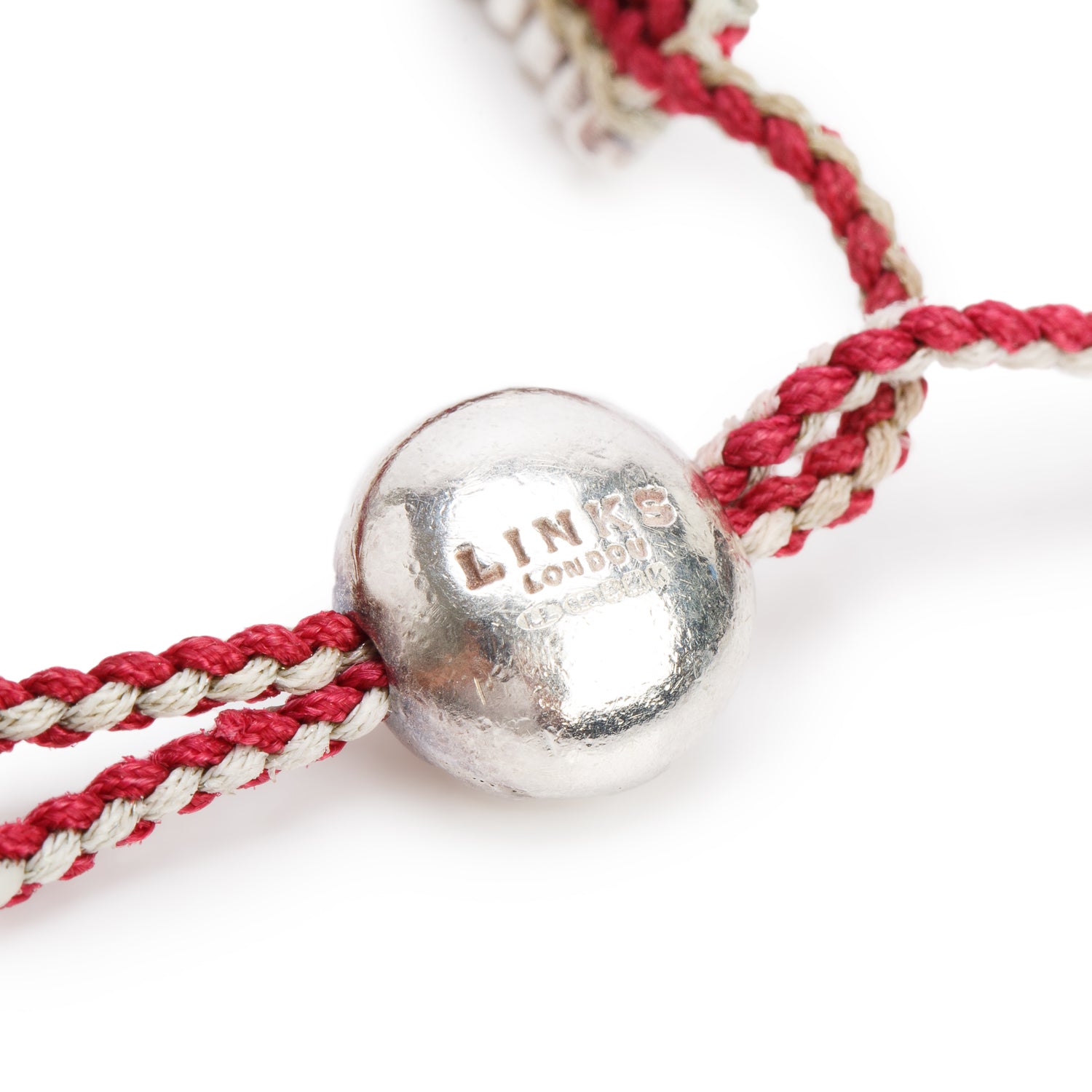 Links of London Sterling Silver Red & Beige Cord Friendship Bracelet