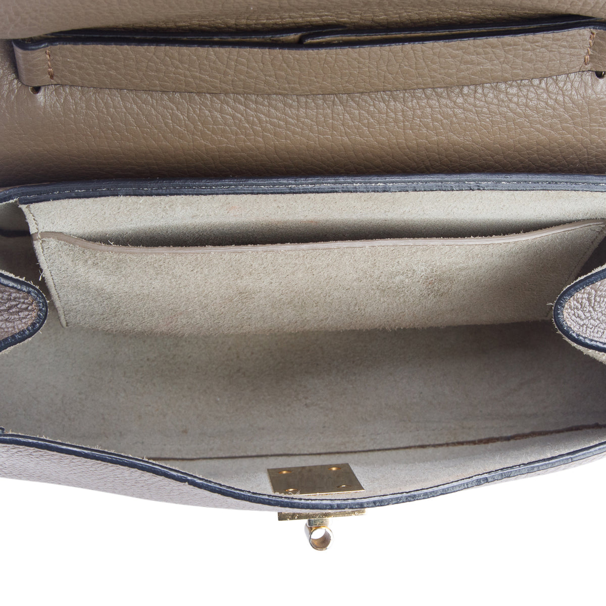 Chloe Taupe Grained Lambskin Medium Drew Shoulder Bag w/ Authenticity Card