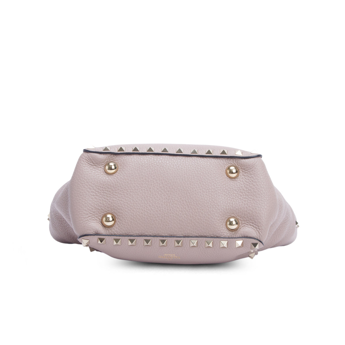 Valentino Pink Grainy Leather Mini Rockstud Double Handle Tote w/ Strap