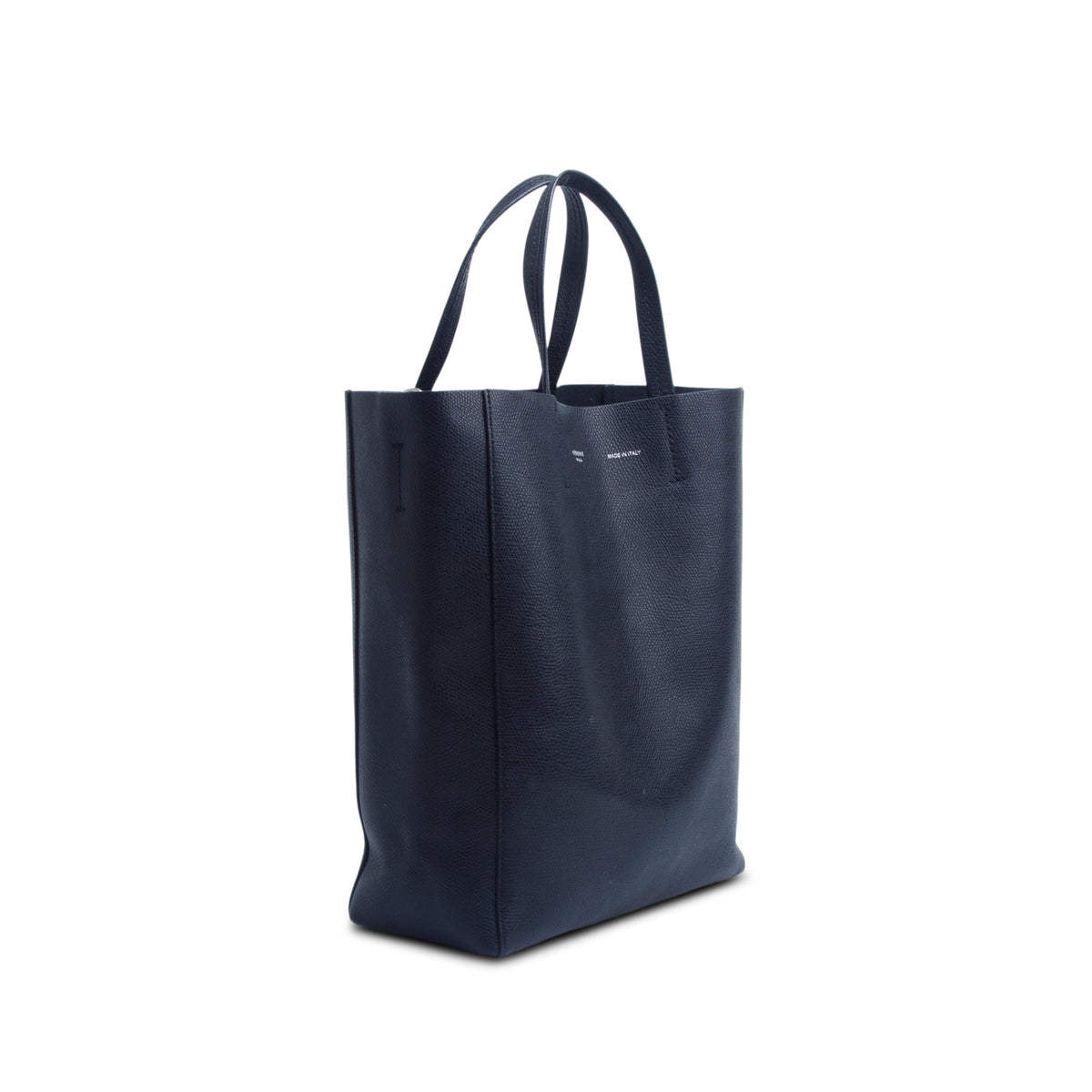 Celine Black Grained Calfskin Small Vertical Cabas Tote w/ Strap