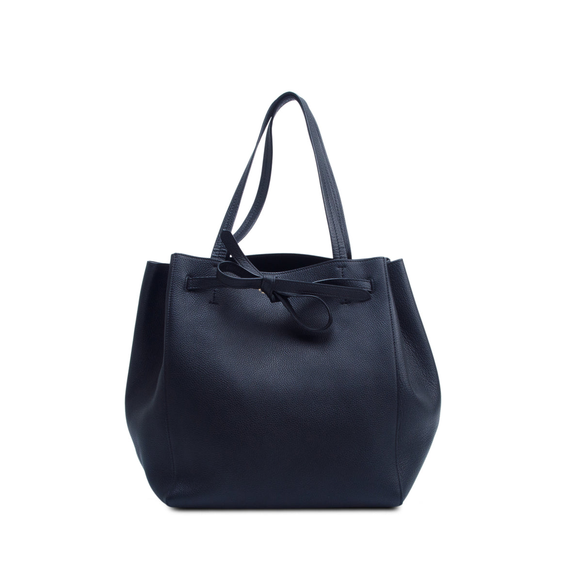 Celine Black Soft Grained Calfskin Small Belt Cabas Phantom