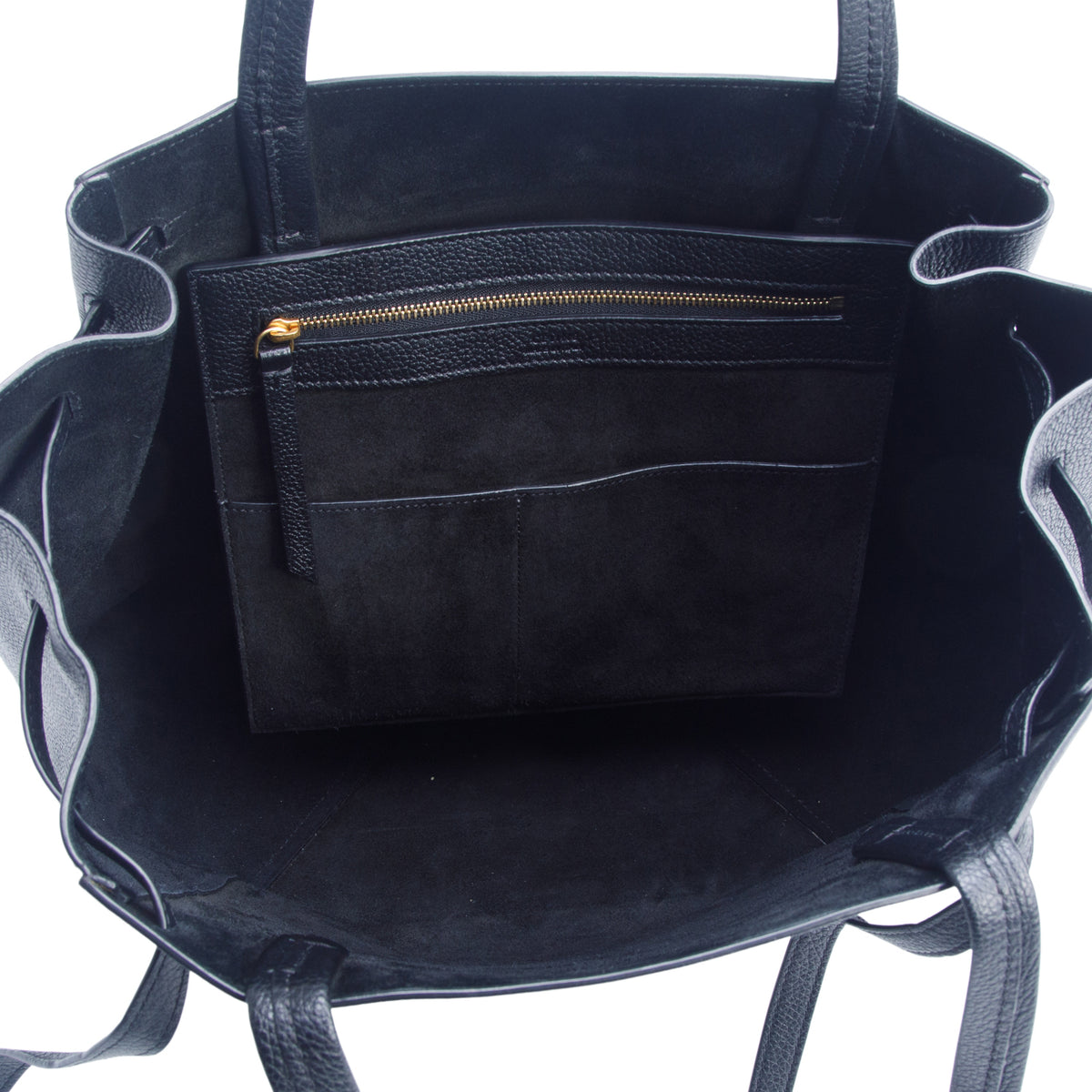 Celine Black Soft Grained Calfskin Small Belt Cabas Phantom