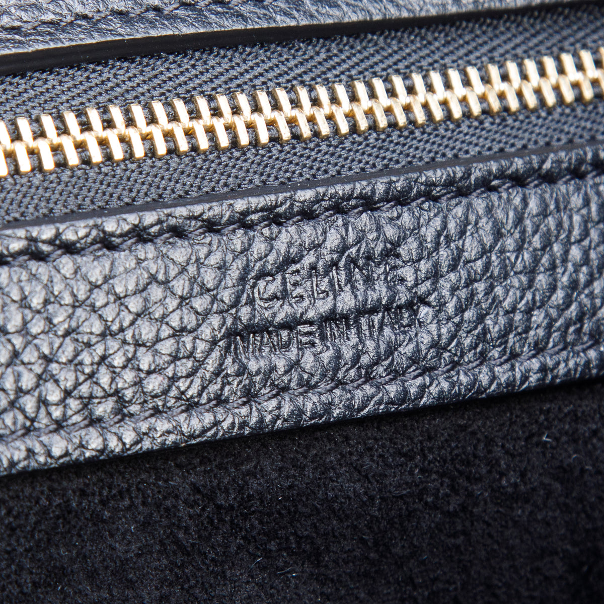 Celine Black Soft Grained Calfskin Small Belt Cabas Phantom