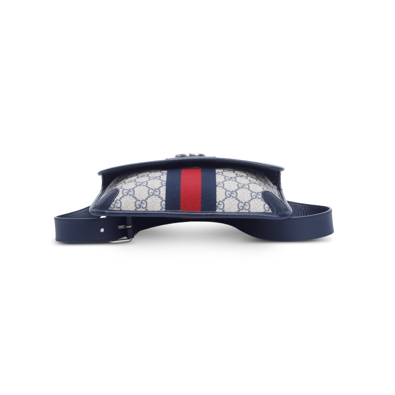 Gucci Navy GG Supreme Monogram Web Small Ophidia Belt Bag