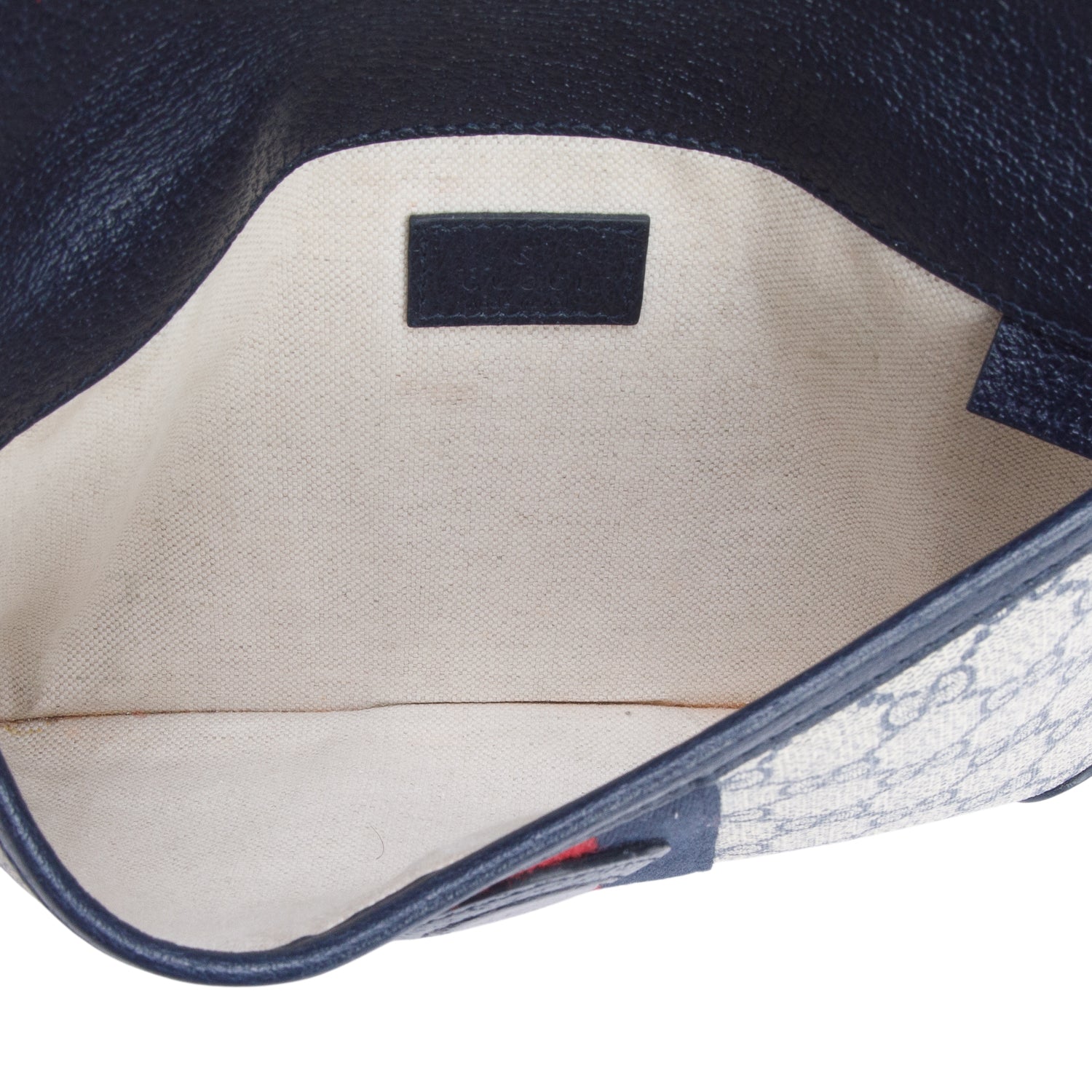 Gucci Navy GG Supreme Monogram Web Small Ophidia Belt Bag