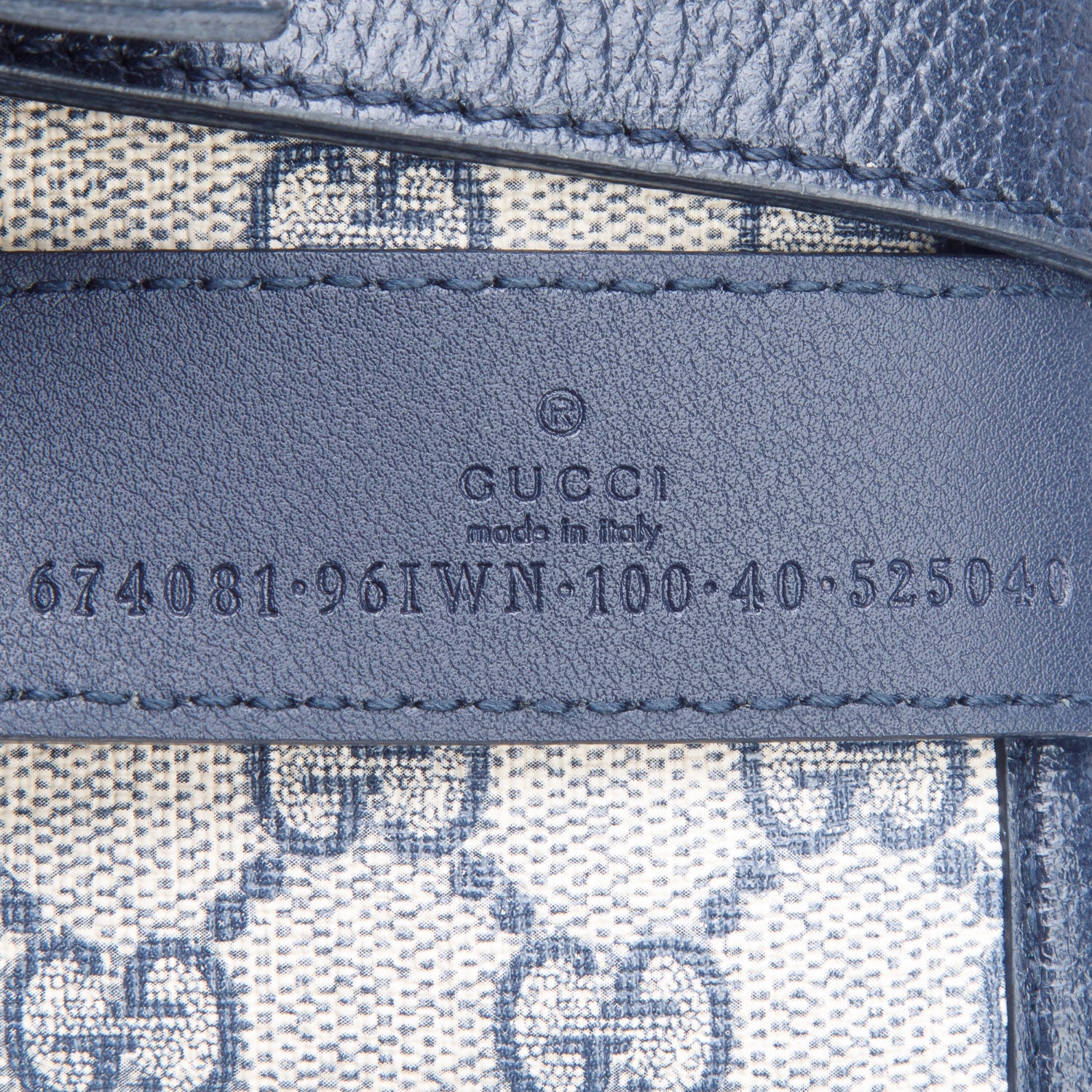 Gucci Navy GG Supreme Monogram Web Small Ophidia Belt Bag