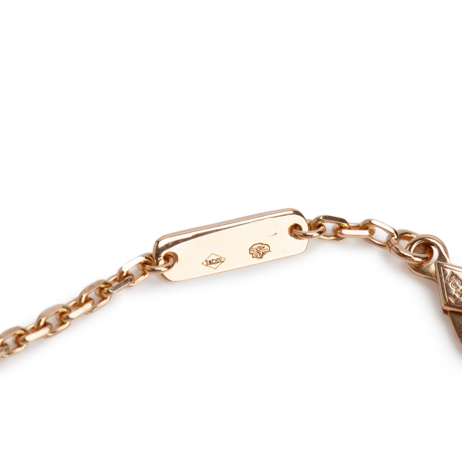 Van Cleef & Arpels 2025 18k Rose Gold Mother of Pearl Lucky Spring Plum Blossom Bracelet w/ Box, Receipt & Certificate