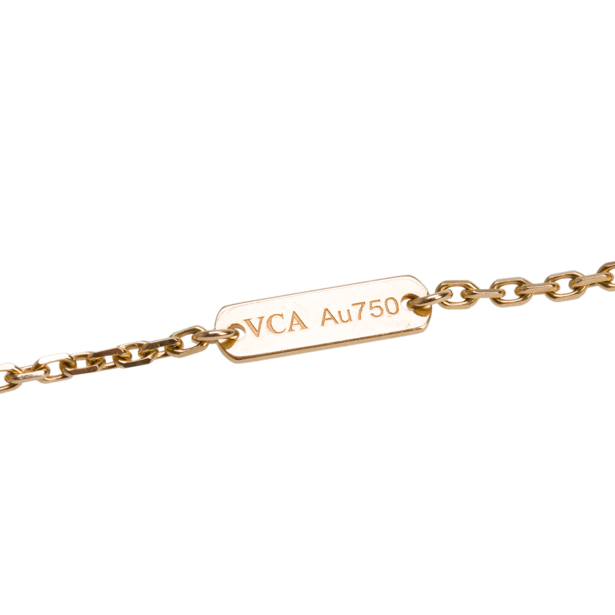 Van Cleef & Arpels 2022 18k Yellow Gold Vintage Alhambra Tiger Eye Pendant Necklace w/ Box & Certificate
