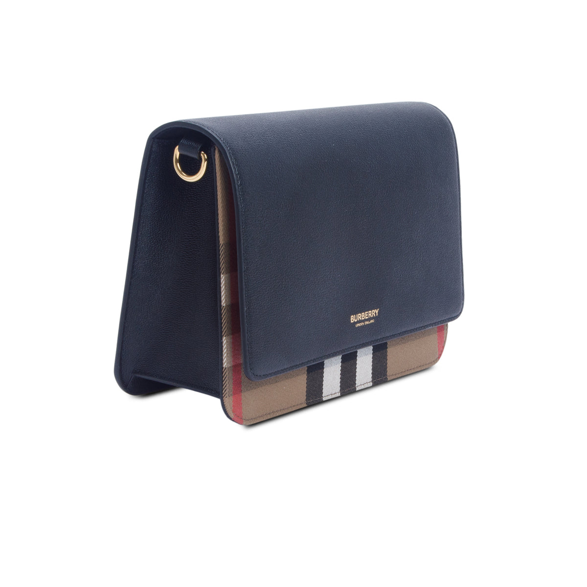 Burberry Derby Calfskin House Check Mackford Crossbody Bag