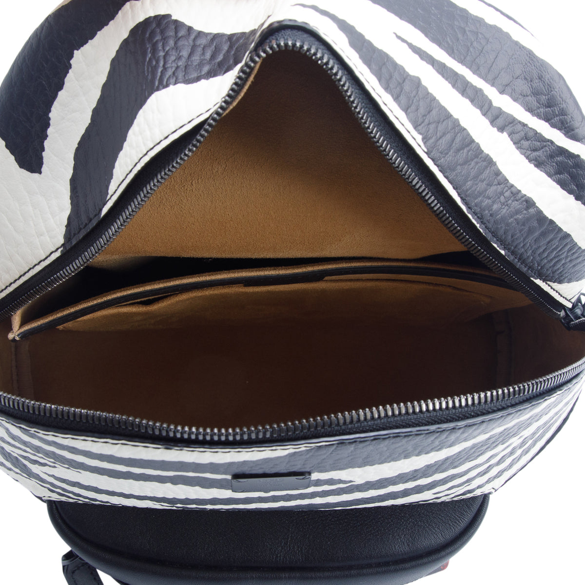 MCM Black/White Safari Visetos Stark Backpack