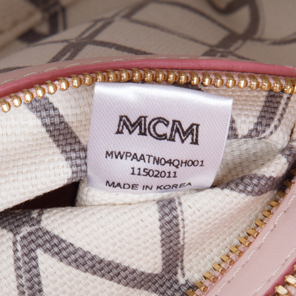 MCM Pink Visetos Toni Top-Zip Shopper w/ Strap